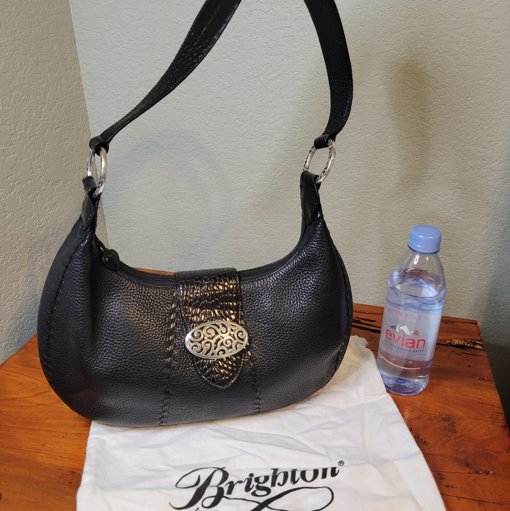 Brighton black leather shoulder bag, looks new